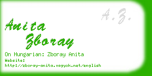 anita zboray business card